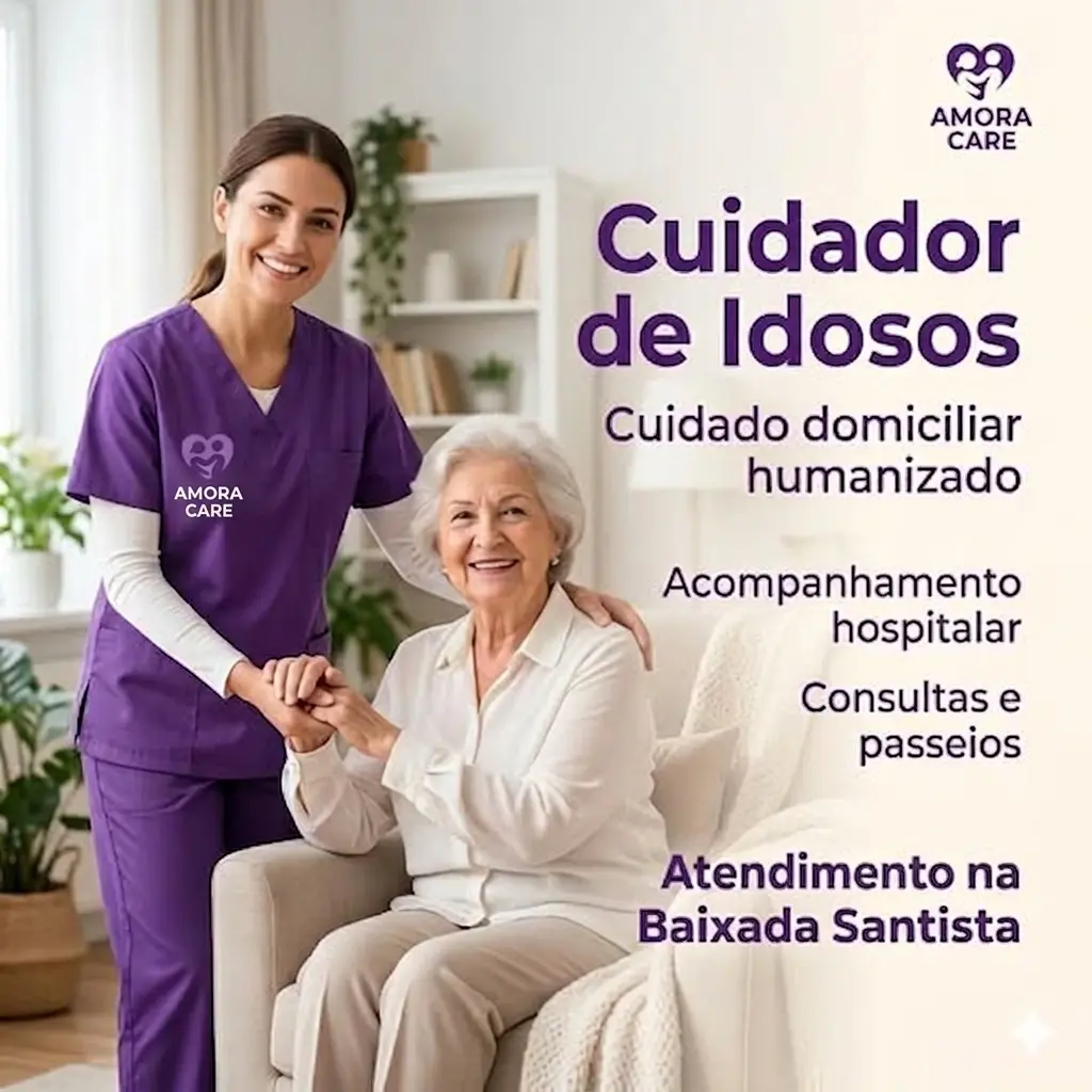 Equipe Amora Care cuidando de um idoso